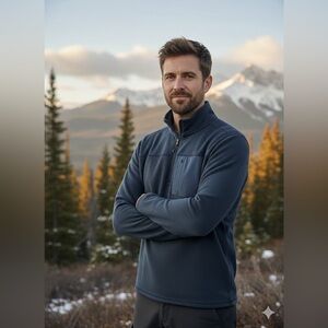 Merrell Men’s Half Zip Sweater Blue New with Tags Medium